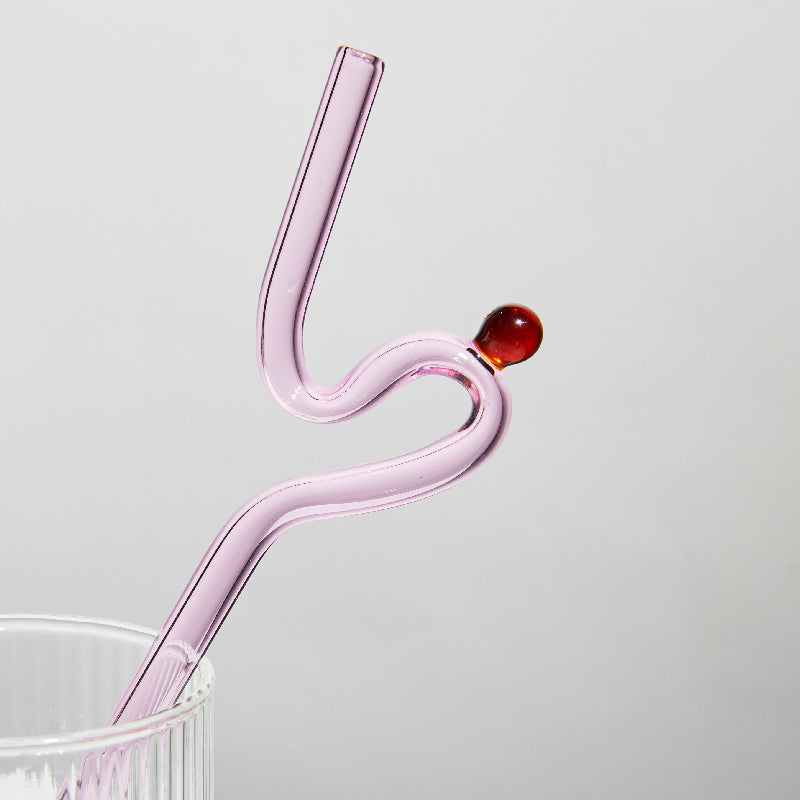 trus. - Swirl glass straws - pastel - set of 4