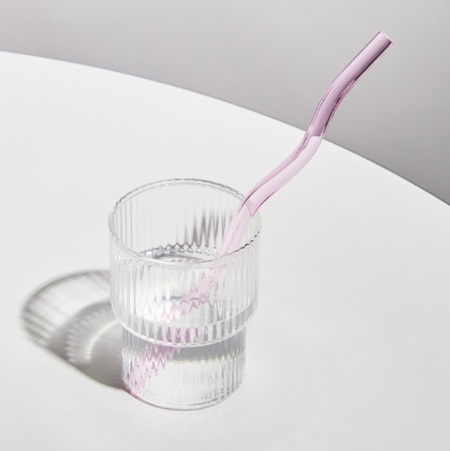 trus. - Swirl glass straws - pastel - set of 4